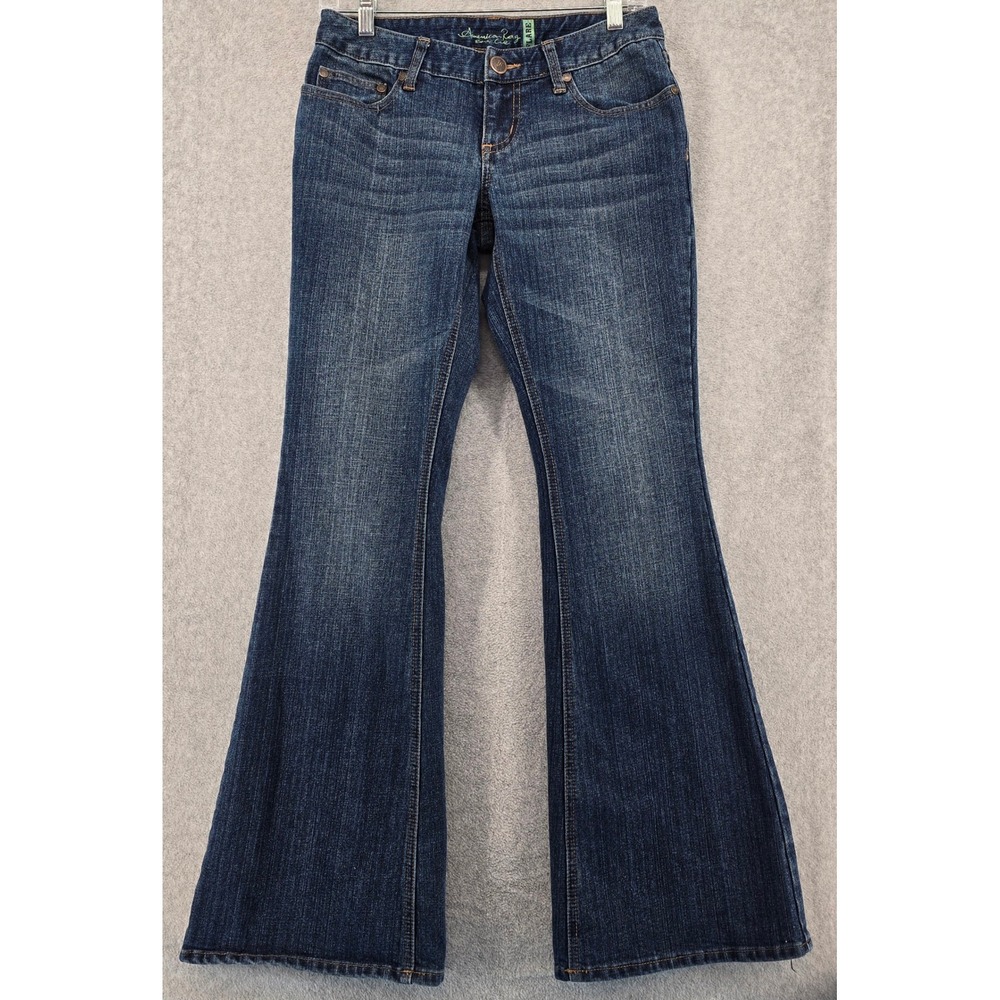 American Rag Cie Flare Jeans Juniors 5 Low Rise Bell Denim Hippie Boho Retro Y2K
